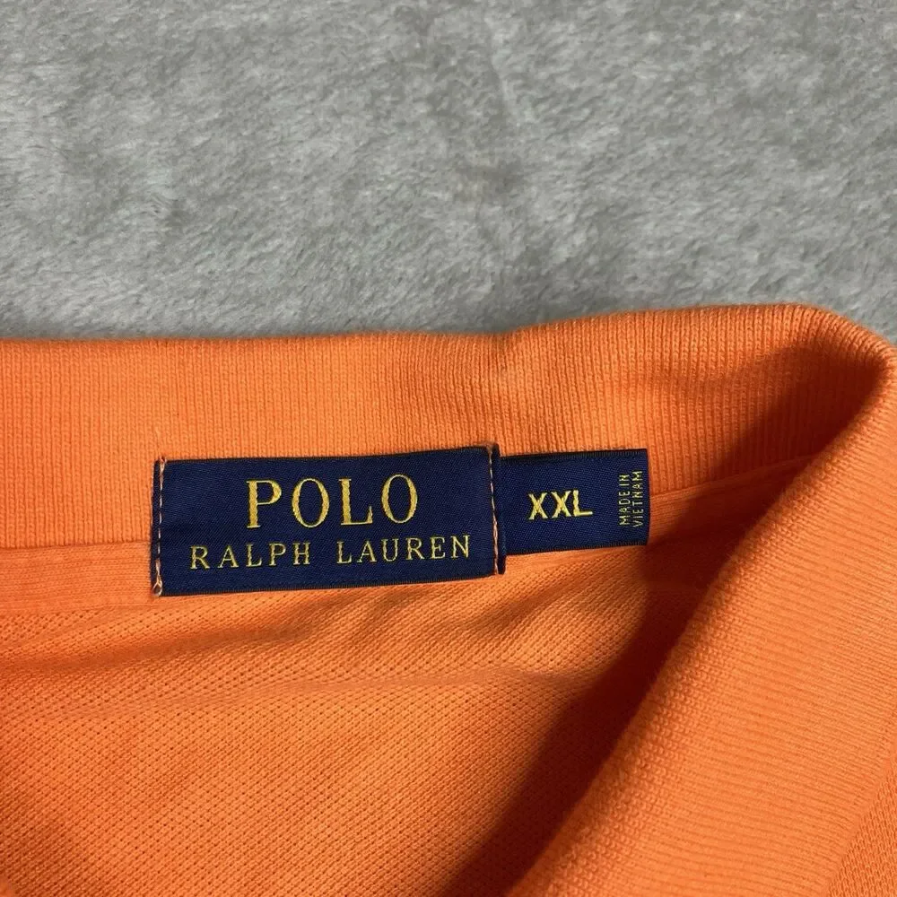 Polo Ralph Lauren Polo Shirt Mens XXL Orange Cotton Short Sleeve Classic Summer